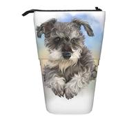 YUNWEIKEJI Simpatica stampa Mini Schnauzer, Astuccio telescopico, Portapenne con cerniera Astuccio per trucco Astuccio per matite Astuccio per penne