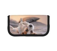 YUNWEIKEJI Simpatico cagnolino Jack Russell Terrier, Astuccio per matite, Astuccio per matite in tela Astuccio per penne a matita di grande capacità