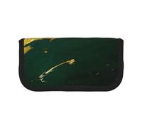 YUNWEIKEJI Smeraldo verde intenso toni terra marmo oro, Astuccio per matite, Astuccio per matite in tela Astuccio per penne a matita di grande capacità