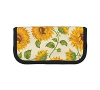YUNWEIKEJI Sorie di girasole fresco stampate, Astuccio per matite, Astuccio per matite in tela Astuccio per penne a matita di grande capacità