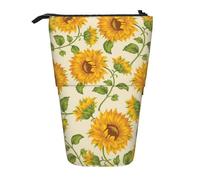 YUNWEIKEJI Sorie di girasole fresco stampate, Astuccio telescopico, Portapenne con cerniera Astuccio per trucco Astuccio per matite Astuccio per penne