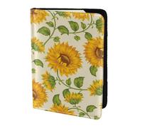 YUNWEIKEJI Sorie di girasole fresco stampate, Porta passaporto da viaggio in pelle PU Custodia per passaporto Copertine per passaporto da 5,5 pollici