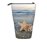 YUNWEIKEJI Spiaggia soleggiata delle conchiglie delle stelle marine, Astuccio telescopico, Portapenne con cerniera Astuccio per trucco Astuccio per matite Astuccio per penne