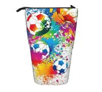 YUNWEIKEJI Spruzzi colorati su tutto il calcio, Astuccio telescopico, Portapenne con cerniera Astuccio per trucco Astuccio per matite Astuccio per penne
