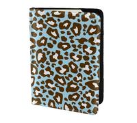 YUNWEIKEJI Stampa animalier maculata leopardo blu e marrone, Porta passaporto da viaggio in pelle PU Custodia per passaporto Copertine per passaporto da 5,5 pollici