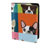YUNWEIKEJI Stampa colorata Boston Terrier, Porta passaporto da viaggio in pelle PU Custodia per passaporto Copertine per passaporto da 5,5 pollici