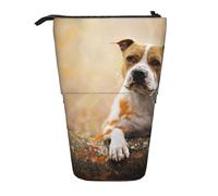 YUNWEIKEJI Stampa dell'American Staffordshire Terrier, Astuccio telescopico, Portapenne con cerniera Astuccio per trucco Astuccio per matite Astuccio per penne