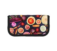 YUNWEIKEJI Stampa vegana di frutta e verdura dal vivo, Astuccio per matite, Astuccio per matite in tela Astuccio per penne a matita di grande capacità