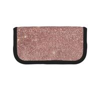 YUNWEIKEJI Stampata Girly Glam Pink in lamina d'oro rosa e glitter, Astuccio per matite, Astuccio per matite in tela Astuccio per penne a matita di grande capacità