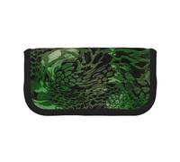 YUNWEIKEJI Stampato serpente verde, Astuccio per matite, Astuccio per matite in tela Astuccio per penne a matita di grande capacità