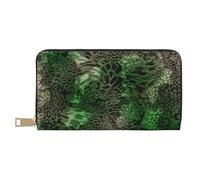 YUNWEIKEJI Stampato serpente verde, Portafogli Portafogli di grande capacità Porta carte di credito Portafoglio in pelle in microfibra