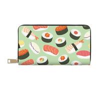YUNWEIKEJI Sushi Su Verde Stampato, Portafogli Portafogli di grande capacità Porta carte di credito Portafoglio in pelle in microfibra