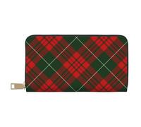 YUNWEIKEJI Tartan scozzese natalizio, Portafogli Portafogli di grande capacità Porta carte di credito Portafoglio in pelle in microfibra