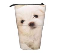 YUNWEIKEJI Terrier bianco dell'altopiano occidentale, Astuccio telescopico, Portapenne con cerniera Astuccio per trucco Astuccio per matite Astuccio per penne