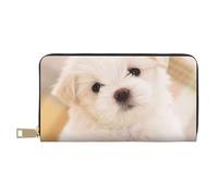 YUNWEIKEJI Terrier bianco dell'altopiano occidentale, Portafogli Portafogli di grande capacità Porta carte di credito Portafoglio in pelle in microfibra