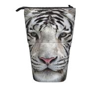 YUNWEIKEJI Tigre bianca invernale, Astuccio telescopico, Portapenne con cerniera Astuccio per trucco Astuccio per matite Astuccio per penne