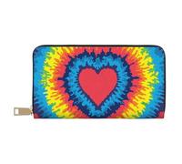 YUNWEIKEJI Tintura per cravatta arcobaleno cuore amore, Portafogli Portafogli di grande capacità Porta carte di credito Portafoglio in pelle in microfibra