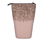 YUNWEIKEJI Tortora Blush Rosa Rose Bronzo Oro Glitter Glam, Astuccio telescopico, Portapenne con cerniera Astuccio per trucco Astuccio per matite Astuccio per penne