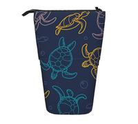 YUNWEIKEJI Trama di guscio di tartaruga, Astuccio telescopico, Portapenne con cerniera Astuccio per trucco Astuccio per matite Astuccio per penne