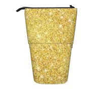 YUNWEIKEJI Trama glitter oro, Astuccio telescopico, Portapenne con cerniera Astuccio per trucco Astuccio per matite Astuccio per penne