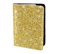 YUNWEIKEJI Trama glitter oro, Porta passaporto da viaggio in pelle PU Custodia per passaporto Copertine per passaporto da 5,5 pollici