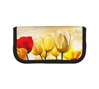YUNWEIKEJI Tramonto del fiore del tulipano, Astuccio per matite, Astuccio per matite in tela Astuccio per penne a matita di grande capacità