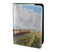 YUNWEIKEJI Treno a vapore e ferrovia, Porta passaporto da viaggio in pelle PU Custodia per passaporto Copertine per passaporto da 5,5 pollici