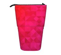 YUNWEIKEJI Triangolo geometrico fucsia, Astuccio telescopico, Portapenne con cerniera Astuccio per trucco Astuccio per matite Astuccio per penne