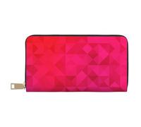 YUNWEIKEJI Triangolo geometrico fucsia, Portafogli Portafogli di grande capacità Porta carte di credito Portafoglio in pelle in microfibra