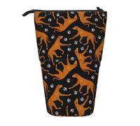 YUNWEIKEJI Trotto Rhodesian Ridgeback Nero, Astuccio telescopico, Portapenne con cerniera Astuccio per trucco Astuccio per matite Astuccio per penne