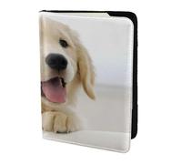 YUNWEIKEJI Un Golden Retriever, Porta passaporto da viaggio in pelle PU Custodia per passaporto Copertine per passaporto da 5,5 pollici
