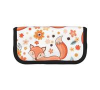 YUNWEIKEJI Volpi rosse simpatico cartone animato, Astuccio per matite, Astuccio per matite in tela Astuccio per penne a matita di grande capacità