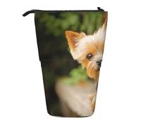 YUNWEIKEJI Yorkshire Terrier Bokeh Cani carini Yorkie da parete, Astuccio telescopico, Portapenne con cerniera Astuccio per trucco Astuccio per matite Astuccio per penne
