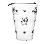 YUNWEIKEJI Zampa del bulldog francese, Astuccio telescopico, Portapenne con cerniera Astuccio per trucco Astuccio per matite Astuccio per penne