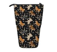 YUNWEIKEJI Zampa di Shiba Inu, Astuccio telescopico, Portapenne con cerniera Astuccio per trucco Astuccio per matite Astuccio per penne