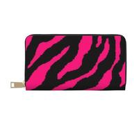 YUNWEIKEJI Zebra rosa nera, Portafogli Portafogli di grande capacità Porta carte di credito Portafoglio in pelle in microfibra