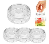 YUNXCNA Pesi di Fermentazione, 4 Pezzi Pesi per Fermentazione, Peso di Fermentazione in Vetro Kimchi, Pesi in Vetro per Fermentazione Ø 7cm/2,7in, Pesi in Vetro per Fermentazione con Ampia Apertura