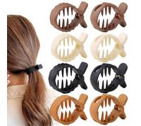 Yunxiao88 8 fermagli per capelli grandi opachi per coda di cavallo, fermagli per capelli, per coda di cavallo, antiscivolo, accessori per capelli da donna, spessi e lunghi