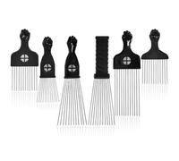 Yunxiao88 Confezione da 6 fermagli per capelli ricci afro, in metallo, per uomini e donne, parrucche afro (nero)