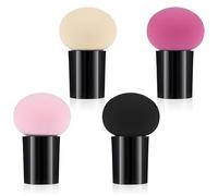 Yunxiao88 Set di 4 spugnette per trucco per fondotinta, correttore, correttore, cosmetici, con mini manico, copertura per cipria in polvere, estremità piatta