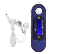 Yunxwd Lettore Mp3 Portatile con Chiavetta USB, Schermo LCD Mini USB 2.0 MP3 Player Auricolare con radio FM per la Musica Spegnimento Automatico (Blu)