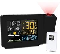 YUNYHAO Sveglia Con Proiezione - Proiettore Orologio Digitale A Soffitto - Con Display Della Temperatura Interna/esterna - Doppia Sveglia - Retroilluminazione A Colori - Previsioni Meteo