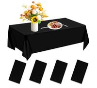 Yunyige Tovaglia Usa e Getta,Tovaglia Nera Usa e Getta,4 Pezzi Tovaglie Usas e Gettas per Feste,137 x 274 cm Tovaglias Rettangolare da Tavolo,Tovaglias Vompleanno