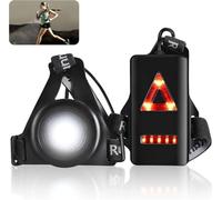 YUNYODA Luce da corsa con luce di avvertimento posteriore, USB per sport, jogging, con angolo di diffusione regolabile, tre modalità di luminosità, per jogging, campeggio, escursionismo, corsa