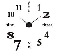 YUNYODA Orologio da parete 3D grande, fai da te, numeri romani, parole, orologio da parete per incollare, senza ticchettio, decorazione da parete, senza punzonatura, per soggiorno, cucina, ufficio