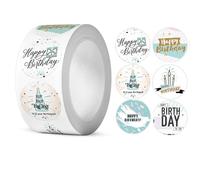 YUNYU 500 adesivi con scritta "Happy Birthday", per scrapbooking, confezioni regalo, decorazioni per feste, artigianato, buste e decorazioni per torte, divertenti forniture per feste di compleanno