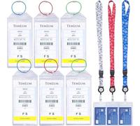 YUNYU 6 porta etichette per bagagli da crociera e 3 cordini con custodie per carte, accessori da viaggio in PVC impermeabile per valigie, navi e crociere essenziali