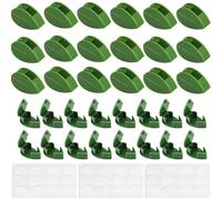 YUNYU 60 clip autoadesive da parete per piante, in plastica resistente, con adesivi per piante rampicanti, strutture di supporto per giardinaggio e piante da interno (verde)