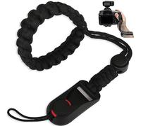 YUNYU Cinghia da polso per fotocamera, sgancio rapido, paracord, nero, regolabile per DSLR/Mirrorless, Nero , Taglia unica