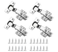 YUNYU Confezione da 4 cerniere silenziose con chiusura ammortizzata, cerniere per armadietti con viti per cucina, bagno, camera da letto